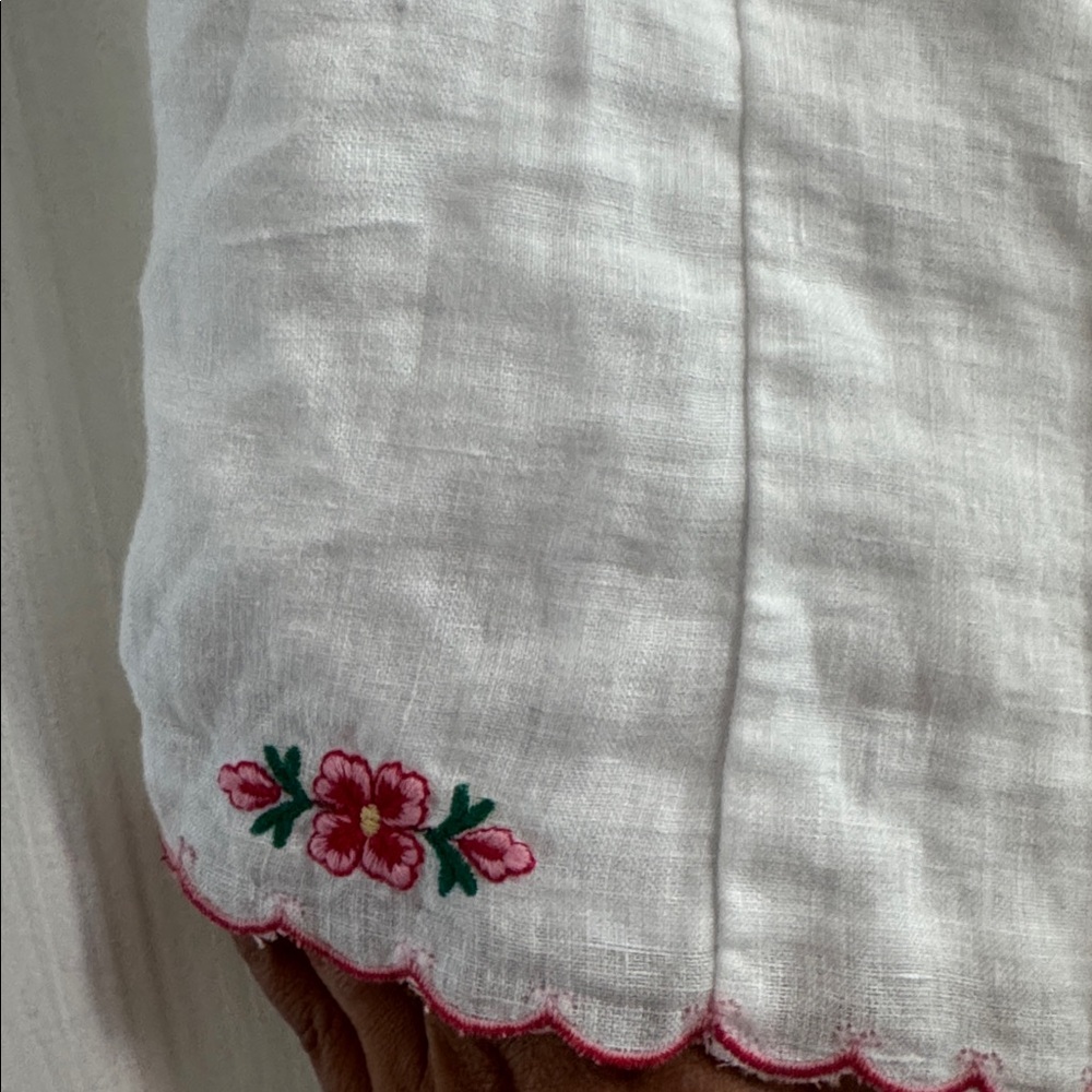 NWT J. Crew White Tank Top with Pink Floral Embroidery size 8 - Picture 4 of 12